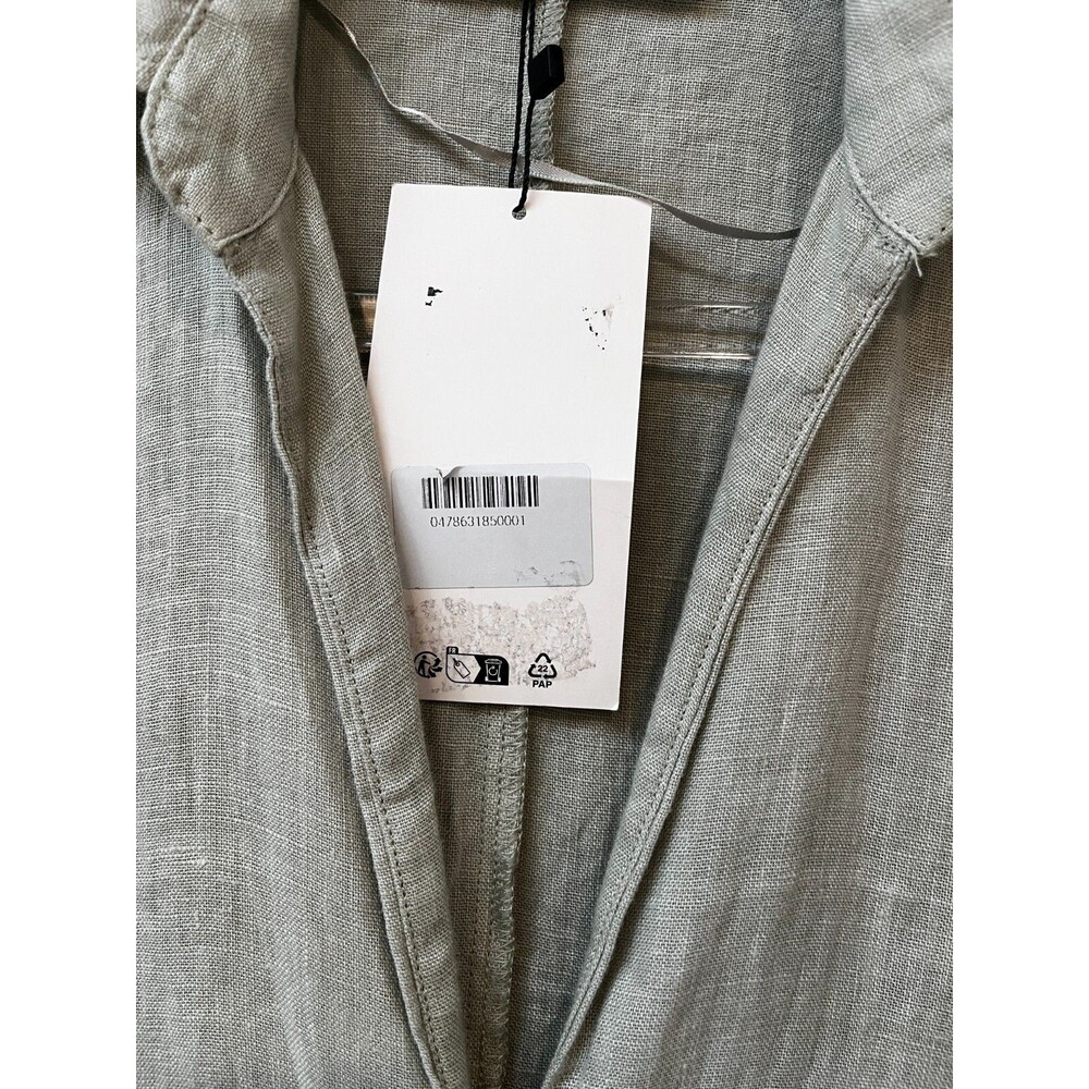 Zara NWT Sage Green Lovina Linen Short Sleeve Button Front Midi Dress sz XS NEW - Picture 9 of 15